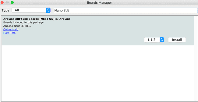 Install Nano BLE board