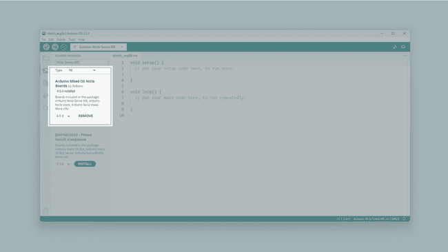 Installing the Arduino Mbed OS Nicla Boards core in the Arduino IDE bootloader