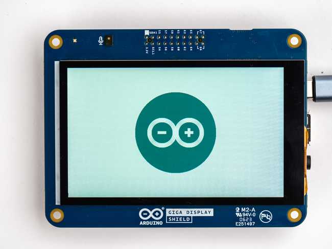 Sketch running on the GIGA Display Shield
