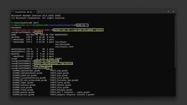 Reading micro SD commands results