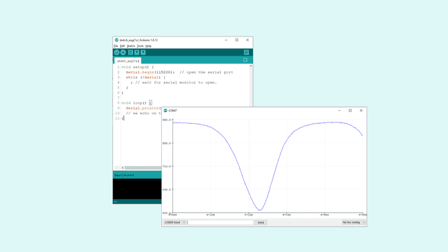 Using the Serial Plotter to graph data.