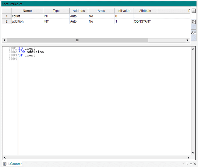 Instruction List counter program