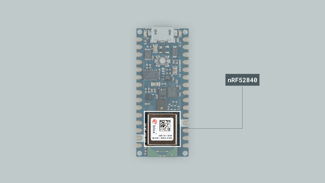 The nRF52840 module.