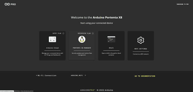 Out-of-the-box Portenta X8 Manager