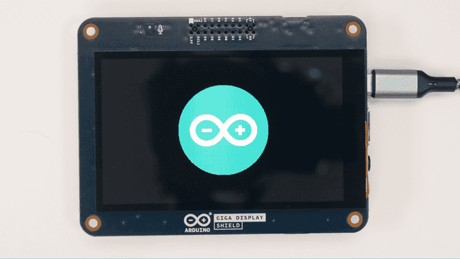 Arduino Logo on the GIGA Display Shield