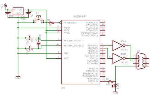 ATMega8 schematic.