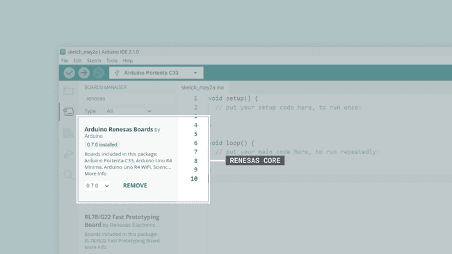 Installing the Arduino Renesas Boards core in the Arduino IDE