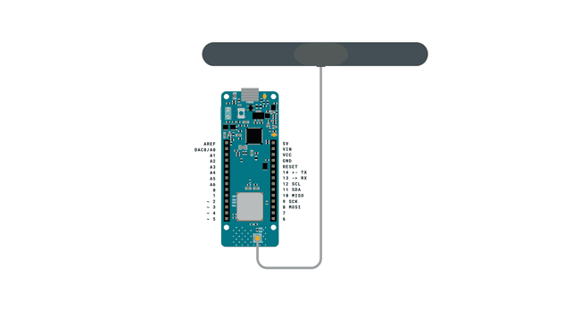 Simple circuit with board and antenna.