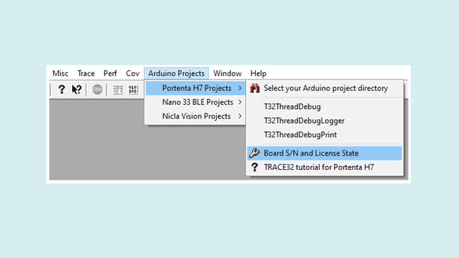 Click the menu item "Detect Board S/N" to display the serial number