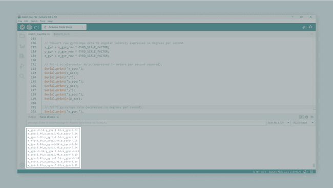 Nicla Voice onboard IMU data on the IDE's Serial Monitor