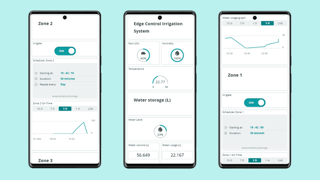 Arduino Cloud project dashboard on a smartphone