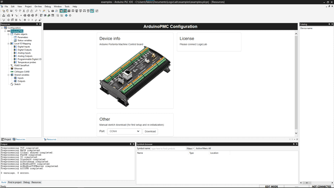 Board configuration page