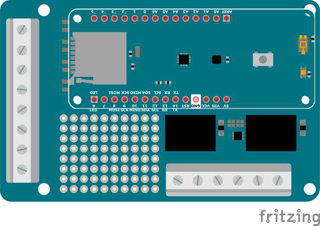 Figure 5: Fritzing model of the circuit