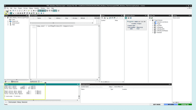 Project compiled with no errors